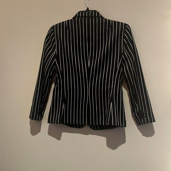 Banana Republic Striped Dark Blue and White Blazer Jacket - Picture 3 of 9